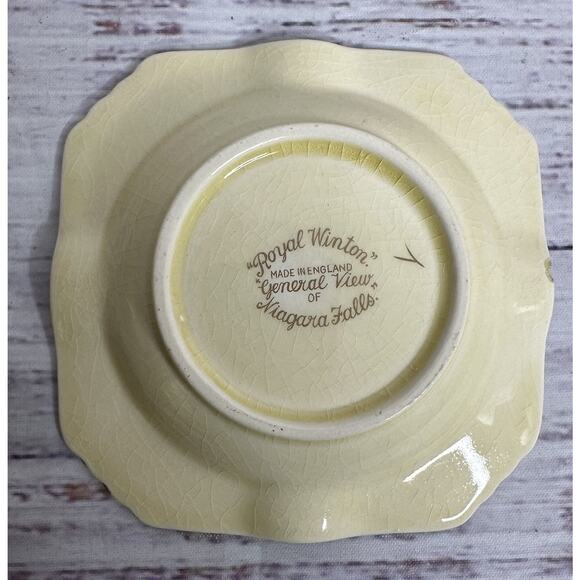 Royal Winton 4”x4” Trinket Dish Ashtrays Niagara Falls Lot Of 2￼ - Picture 4 of 11